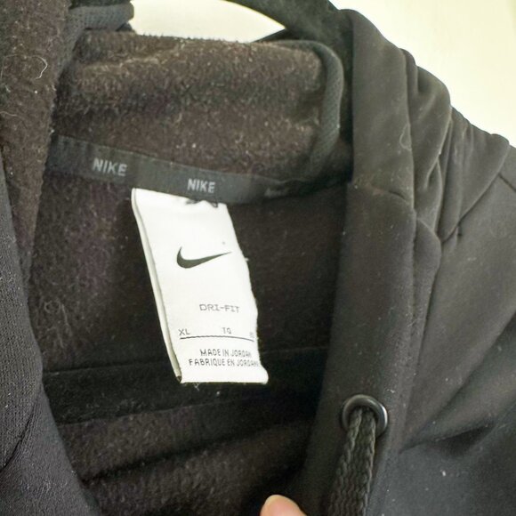 Nike Hoodie Mens‎ XL Black Therma-Fit Pullover Fleece Lined Jacket + Pockets - Picture 4 of 5